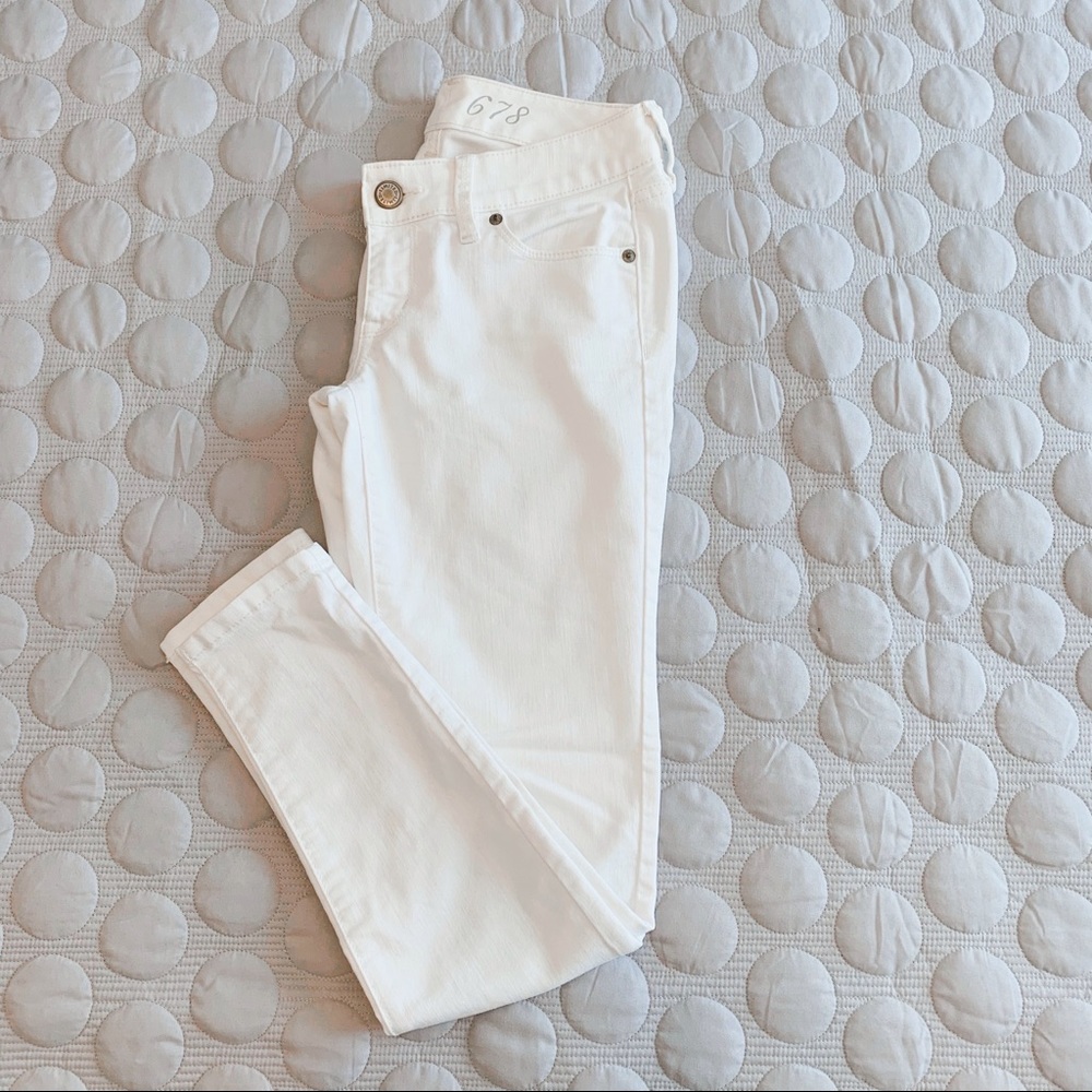 The Limited white skinny jeans